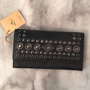 Black Leather Studded Patricia Nash Wallet